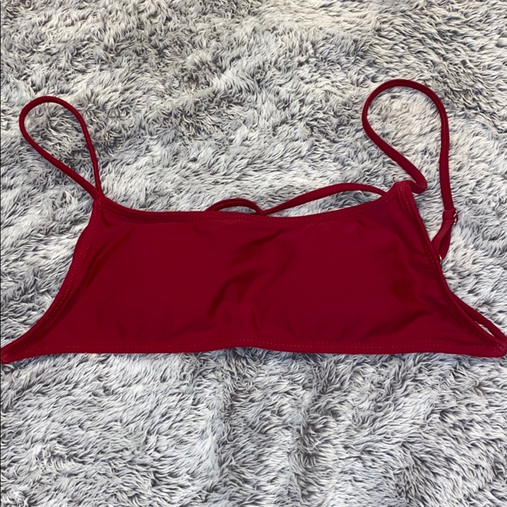 deep red bikini top NWOT